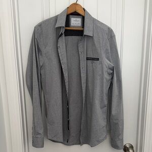Stylish Gray Button-Down Shirt for Men